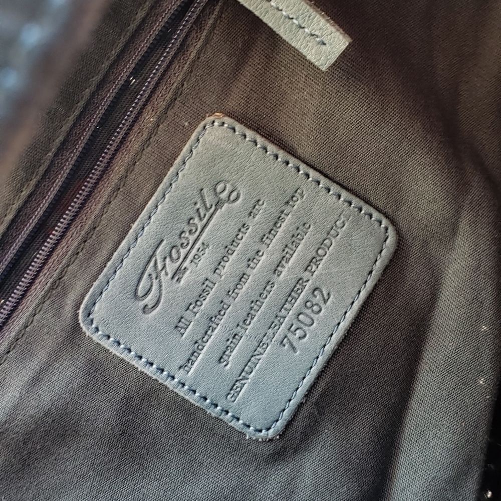 RARE FOSSIL‎ Woven Leather Hobo Bag - Picture 7 of 12